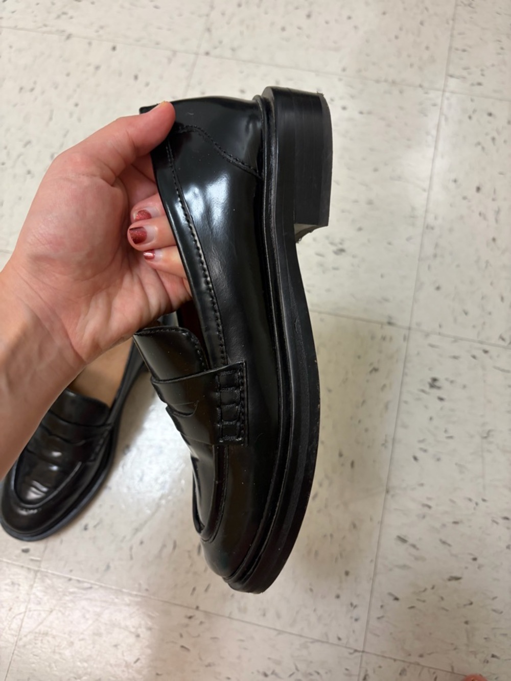 Madewell Black Leather Penny Loafers - Picture 2 of 3